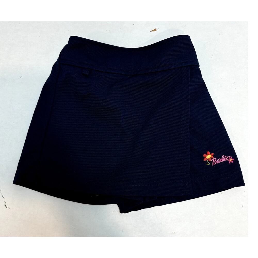 Vintage 2000 Y2K Barbie Embroidered Skort Navy Blue - Girls Size 5